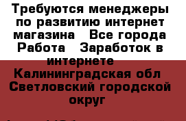 Требуются менеджеры по развитию интернет-магазина - Все города Работа » Заработок в интернете   . Калининградская обл.,Светловский городской округ 